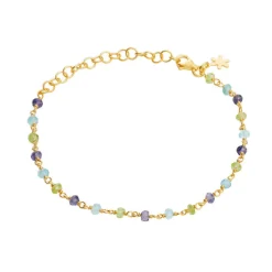 SUSANNE FRIIS BJØRNER SØLV FORGYLDT ARMBÅND MED MIX STEN - 1433-2-557