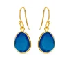 SUSANNE FRIIS BJØRNER SØLV FORGYLDT ØRERINGE FACET BLÅ KRYSTAL - 5568-2-113