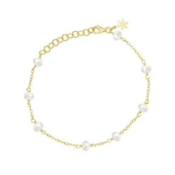 SUSANNE FRIIS BJØRNER SØLV FORGYLDT ARMBÅND MED PERLER - 1882-2-20-900