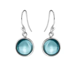 SUSANNE FRIIS BJØRNER SØLV ØRERINGE LONDON BLUE KRYSTAL -5521-1-174