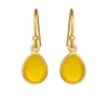 SUSANNE FRIIS BJØRNER SØLV FORGYLDTE ØRERINGE MED GUL OPAL KRYSTAL - 5249-2-202