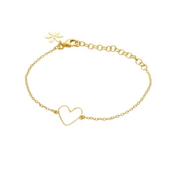 SUSANNE FRIIS BJØRNER SØLV FORGYLD ARMBÅND MED HAMRET HJERTE - 1910-2-20-12