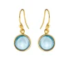 SUSANNE FRIIS BJØRNER SØLV FORGYLDT ØRERINGE SYNTETISK BLÅ TOPAZ - 5521-2-186