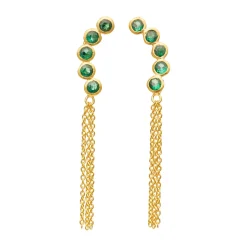 SUSANNE FRIIS BJØRNER SØLV FORGYLDTE ØRERING MED ZIRKON - 5702-2-214