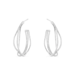 SUSANNE FRIIS BJØRNER SØLV ØRERINGE HALV CREOL TWISTED - 5554-1
