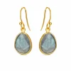 SUSANNE FRIIS BJØRNER SØLV FORGYLDT ØRERINGE MED FACET LABORIT - 5568-2-127