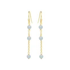 SUSANNE FRIIS BJØRNER SØLV FORGYLDT ØRERINGE MED AQUAMARIN -5661-2-156