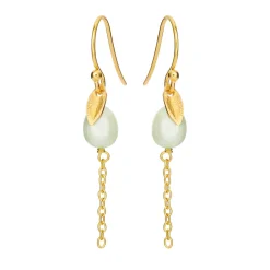 SUSANNE FRIIS BJØRNER SØLV FORGYLDTE ØRERINGE MED PERLE - 5640-2-905