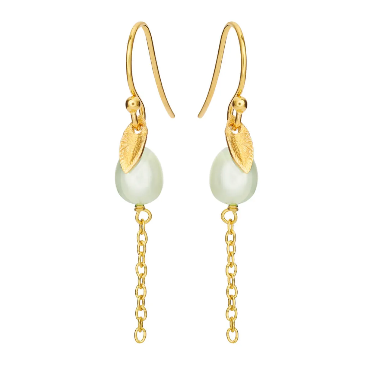 SUSANNE FRIIS BJØRNER SØLV FORGYLDTE ØRERINGE MED PERLE - 5640-2-905