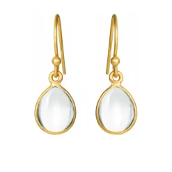 SUSANNE FRIIS BJØRNER SØLV FORGYLDT ØRERINGE MED LYS KRYSTAL - 5249-2-110