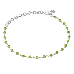 SUSANNE FRIIS BJØRNER SØLV ARMBÅND MED PERIDOT - 1433-1-135