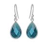 SUSANNE FRIIS BJØRNER SØLV ØRERINGE LONDONBLUE KRYSTAL - 4055-1-174