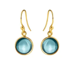 SUSANNE FRIIS BJØRNER SØLV FORGYLDT ØRERINGE BLÅ KRYSTAL - 5521-2-174