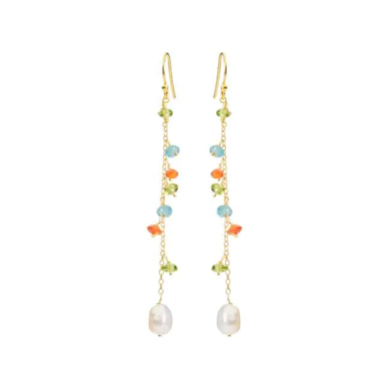 SUSANNE FRIIS BJØRNER SØLVFORGYLDT ØRERINGE MED STEN - 5665-2-582