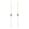 SUSANNE FRISS BJØRNER SØLV FORGYLDT ØRERINGE GRØN KVARTS - 5560-2-107