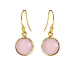 SUSANNE FRISS BJØRNER SØLV FORGYLDT ØRERINGE LYS PINK KRYSTAL - 5521-2-112