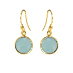 SUSANNE FRISS BJØRNER SØLV FORGYLDT ØRERINGE MED LYS BLÅ KRYSTAL - 5521-2-111