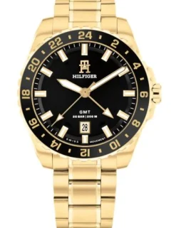 TOMMY HILFIGER TH85 GMT UR GULDFARVET MED LÆNKE - 1792133