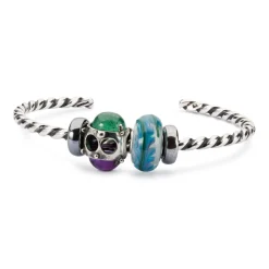 TROLLBEADS 'BLÅ BAMBUS' GLAS LED - TGLBE-20295