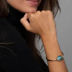 TROLLBEADS 'BLÅ BAMBUS' GLAS LED - TGLBE-20295