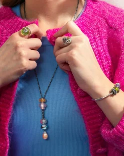 TROLLBEADS 'BLOMST ORANGE' GLAS LED - TGLBE-30078