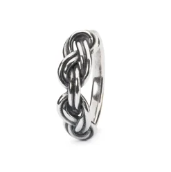 TROLLBEADS 'FLAMSK KNOB' RING SØLV STØRRELSE 52 - TAGRI-00462