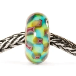 TROLLBEADS GLASKUGLE TURKIS/LILLA SKAK - TGLBE-10242