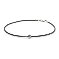 TROLLBEADS LÆDERKÆDE SORT U/LÅS 42 CM - TLENE-00003