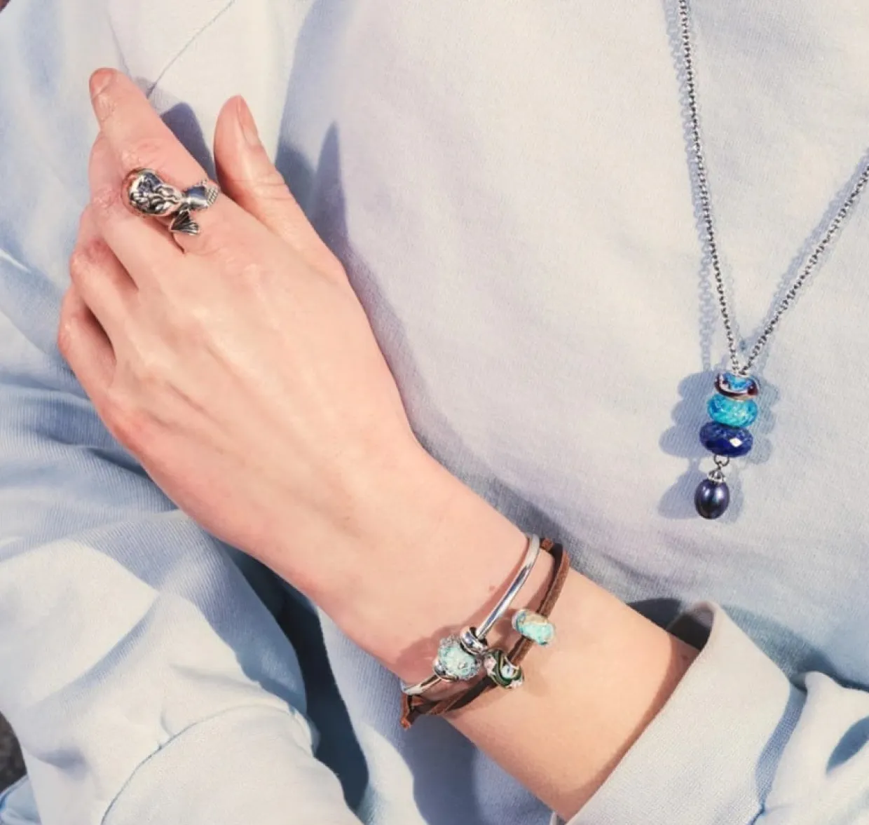 TROLLBEADS LIVET I HAVET GLAS KUGLE - TGLBE-20333