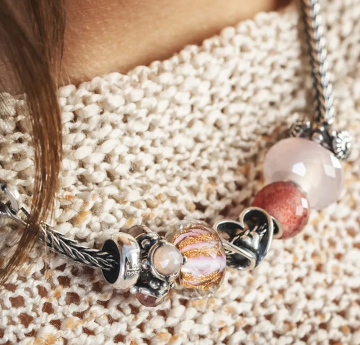 TROLLBEADS ROSA MELODI GLASKUGLE - TGLBE-30100