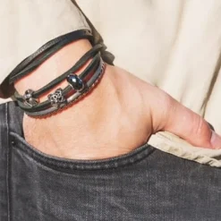 TROLLBEADS SORT LÆDER ARMBÅND 41CM - TLEBR-00002