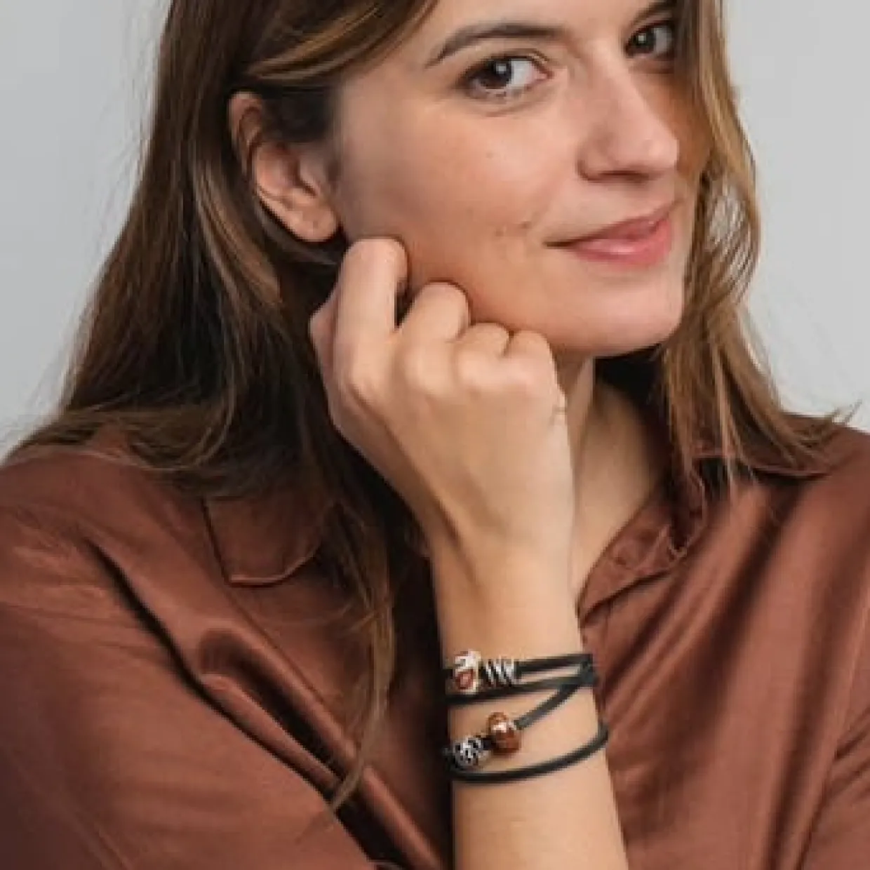 TROLLBEADS SORT LÆDER ARMBÅND 41CM - TLEBR-00002