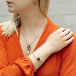 TROLLBEADS VEDHÆNG TIL ØRERINGE MED RØGKVARTS - TSTEA-00013